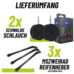 2x Schwalbe Fahrradschlauch SV19 40/62-584/635 mit Reifenheber