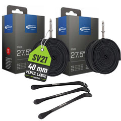 2x Schwalbe Fahrradschlauch 27,5 Zoll SV21 40 mm 40/62-584 mit Reifenheber
