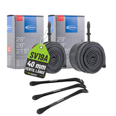 2x Schwalbe Schlauch SV19A Extra Light 27,5, 28, 29 Zoll 40/62-584/635 mit Reifenheber