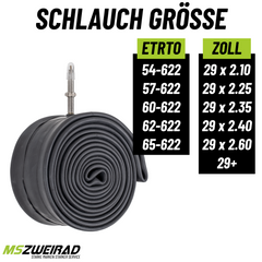 2x Schwalbe Schlauch SV 19+ AIR PLUS 40 mm für 29" (54/65-622) mit Reifenheber