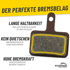 BikePeak 2er Set Scheibenbremsbeläge Mont Blöd - für Shimano B01S B03S B05S aus Organic Resin