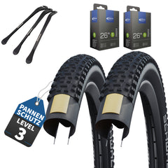 2 x Schwalbe Reifen Rapid Rob Schwarz 26 x 2,25 (57-559) + Schlauch wahl + MSZweirad Reifenheber
