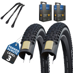 2 x Schwalbe Reifen Rapid Rob Schwarz 26 x 2,25 (57-559) + Schlauch wahl + MSZweirad Reifenheber