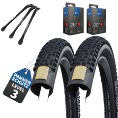 2 x Schwalbe Reifen Rapid Rob Schwarz 26 x 2,25 (57-559) + Schlauch wahl + MSZweirad Reifenheber