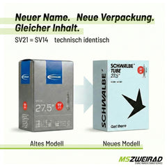 2x Schwalbe Schlauch SV14 40mm (27,5") 40/62-584 Modell 2026 mit Reifenheber