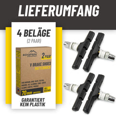 BikePeak V-Brake Shoes Matterhoch 70mm 2er Bundle