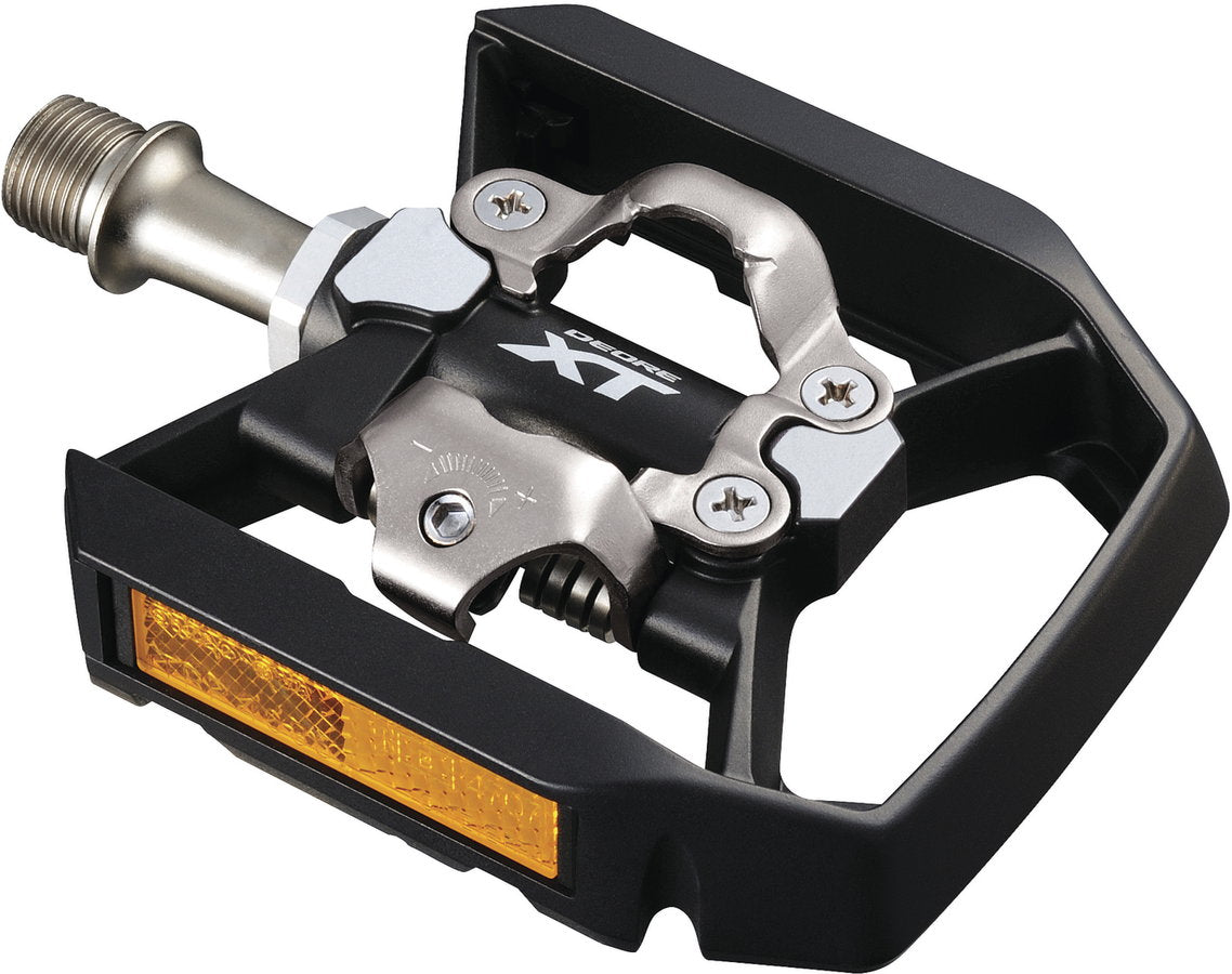 Shimano Deore XT PD-T8000 Trekking-Pedale (Paar) – SPD-Klickpedale mit Plattform & Reflektor, schwarz
