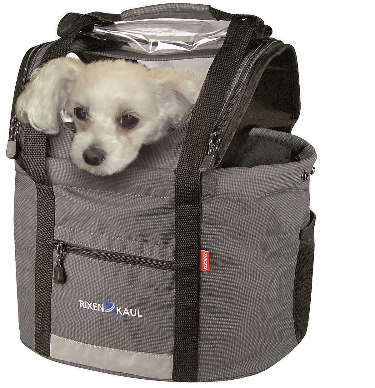 KLICKfix Doggy Hundetasche für den Lenker grau