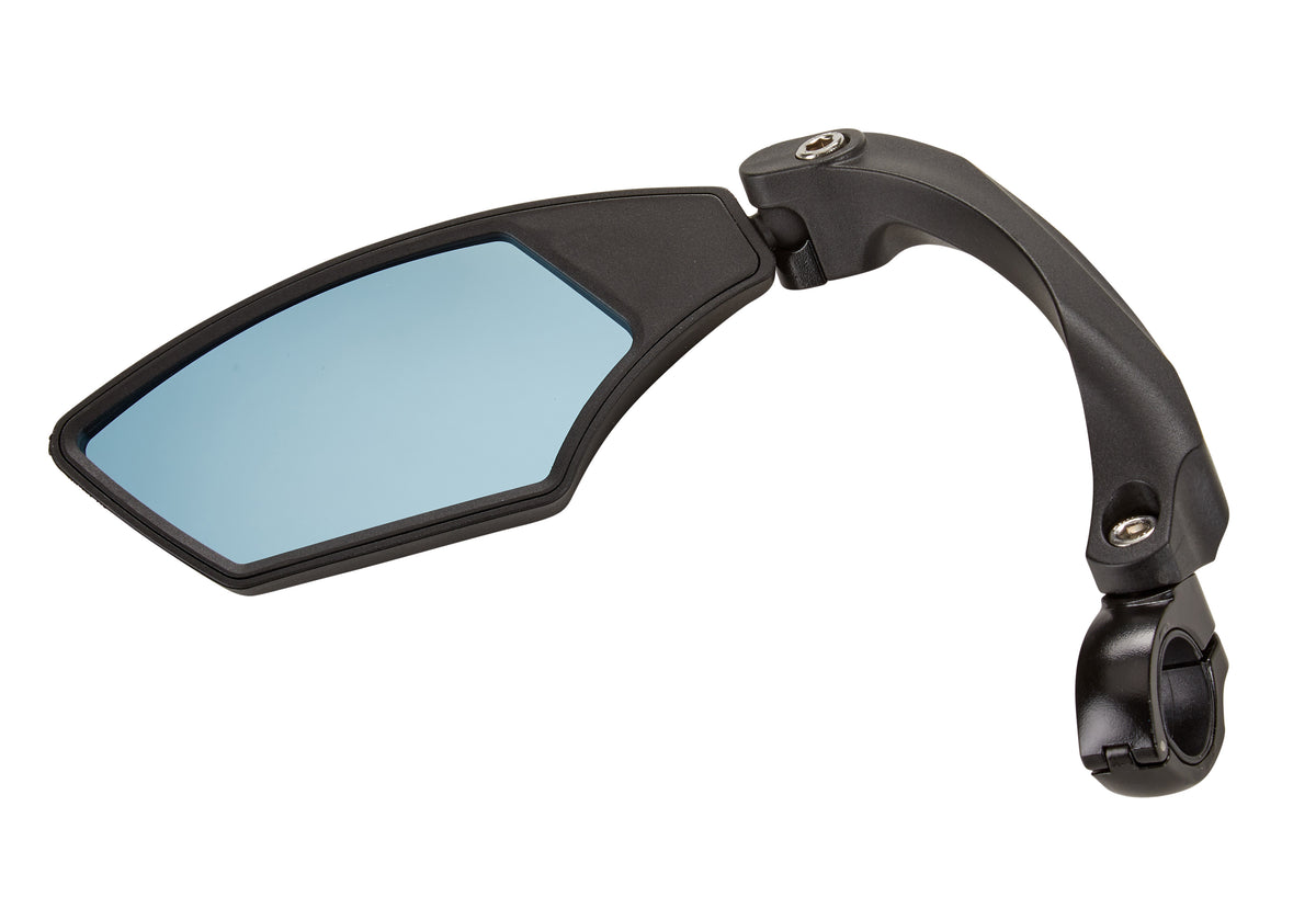 MATRIX Lenkerspiegel LS 900 HD Blue Glas – Fahrrad-Rückspiegel links, gebogen