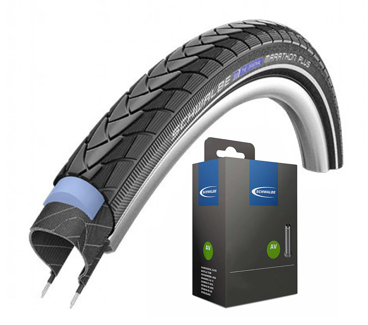 Schwalbe Reifen Marathon Plus schwarz Reflex 24 x 1,75 (47-507)" + AV