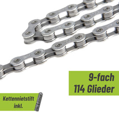 Shimano Kette CN-HG93 9-fach 114/116/138  Glieder mit Kettennietstift