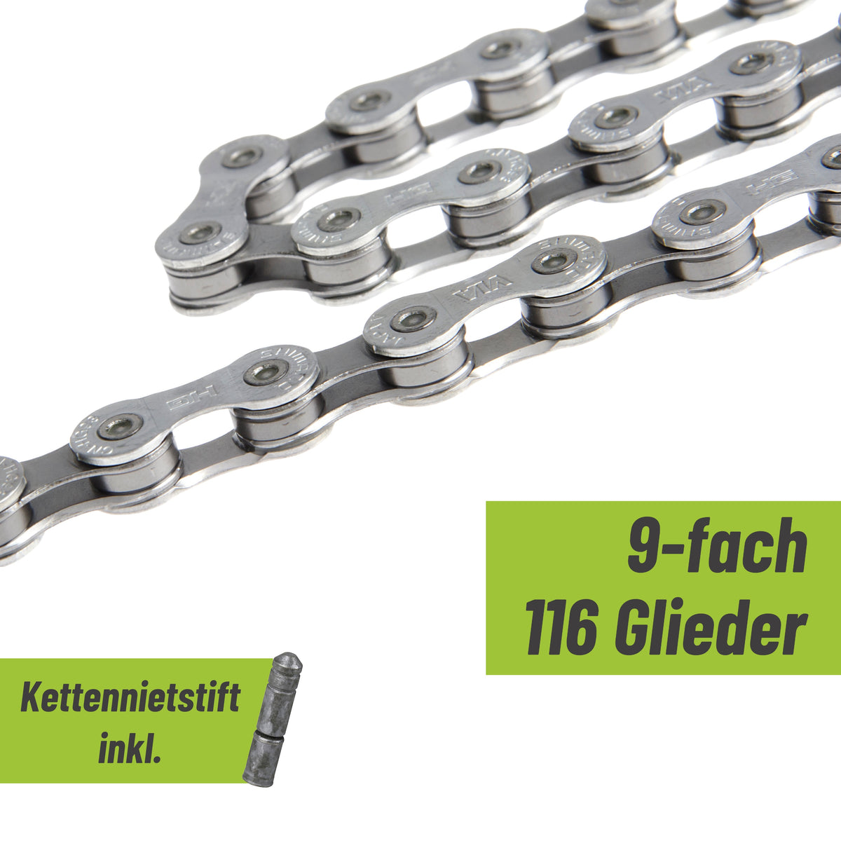 Shimano Kette CN-HG93 9-fach 114/116/138  Glieder mit Kettennietstift