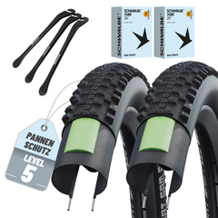2x Schwalbe Smart Sam Plus Fahrradreifen 26"  54-559 + AV|DV|SV und Reifenheber
