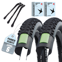 2x Schwalbe Smart Sam Plus Fahrradreifen 26"  54-559 + AV|DV|SV und Reifenheber
