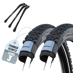 2 x Schwalbe Smart Sam Fahrradreifen 28 x 1,60 Zoll 42-622 Drahtreifen + Reflektorstreifen + AV|DV|SV|SCV und Reifenheber