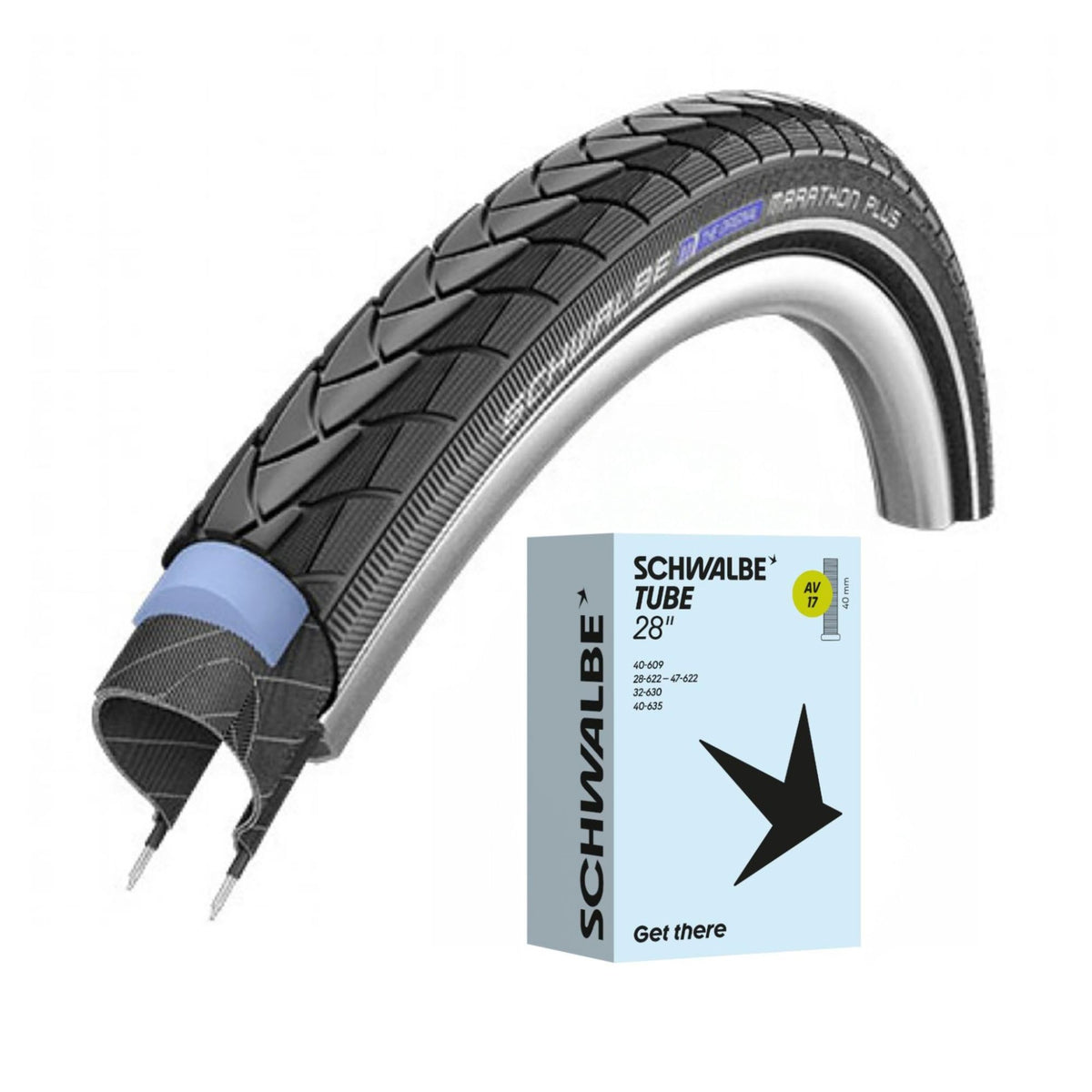 Schwalbe Reifen Marathon Plus schwarz Reflex 28 x 1,25 (32-622)" + AV
