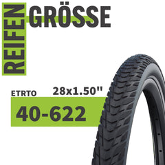 2x Schwalbe Reifen Marathon E-Plus Schwarz Reflex 28x1,50 (40-622) Schlauch wahl + Reifenheber