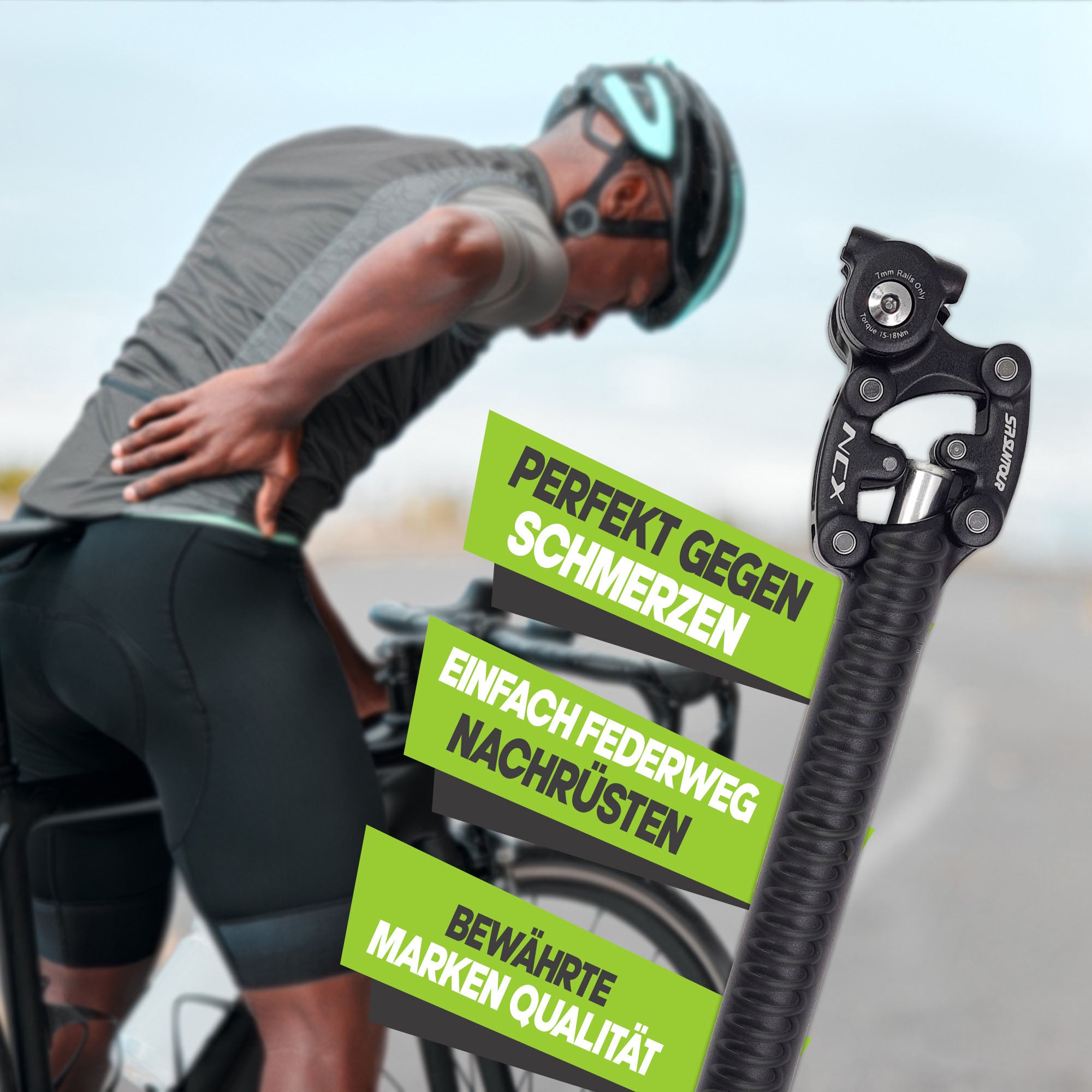 suntour federsattelstütze parallelogramm sattelstütze 30 9 mm sp12 ncx gefedert Suntour Parallelogramm Federsattelstütze SP12-NCX – MSZWEIRAD