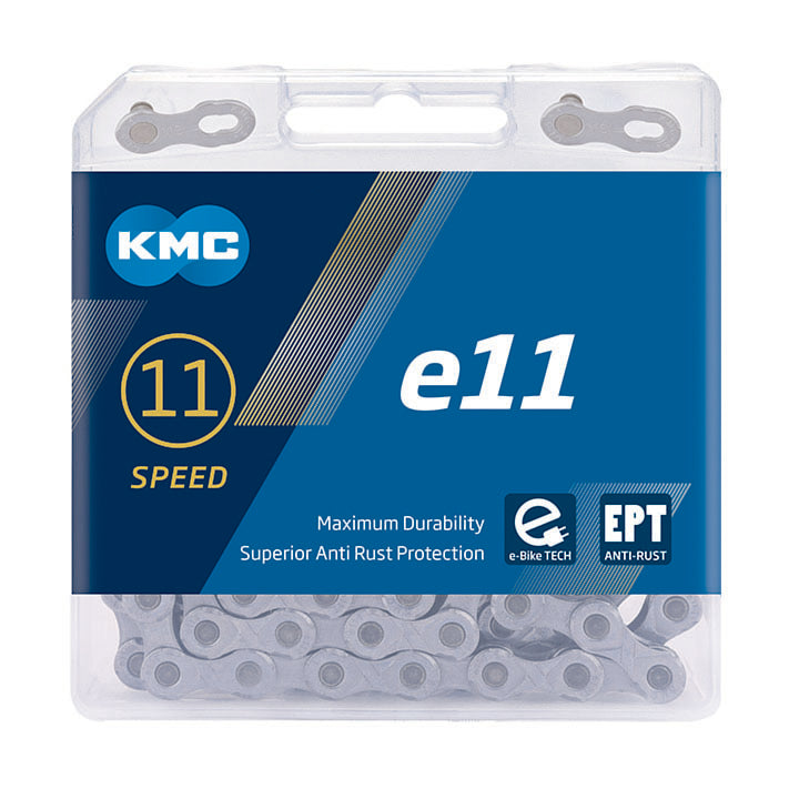 KMC E-Bike Kette e11 EPT Kompatibilität: 11-fach | SB-Verpackung | silber | 136 Glieder
