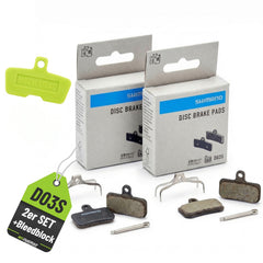2er Set SHIMANO Scheibenbremsbelag D03S + Bleedblock