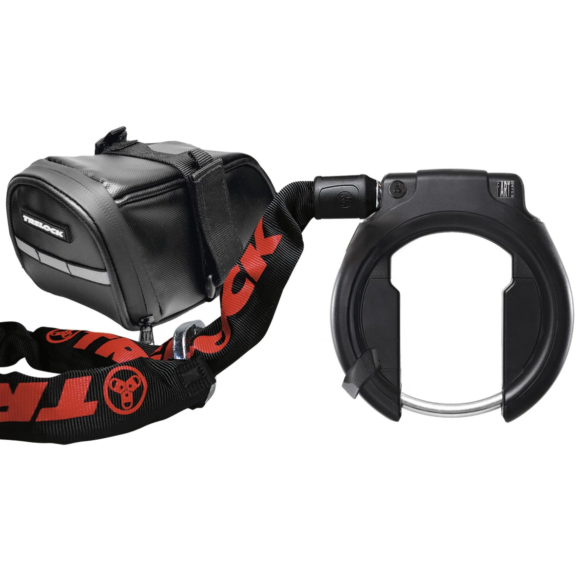 Trelock Rahmenschloss Set RS 453 P-O-C NAZ inkl. Kette ZR 355 und Bag