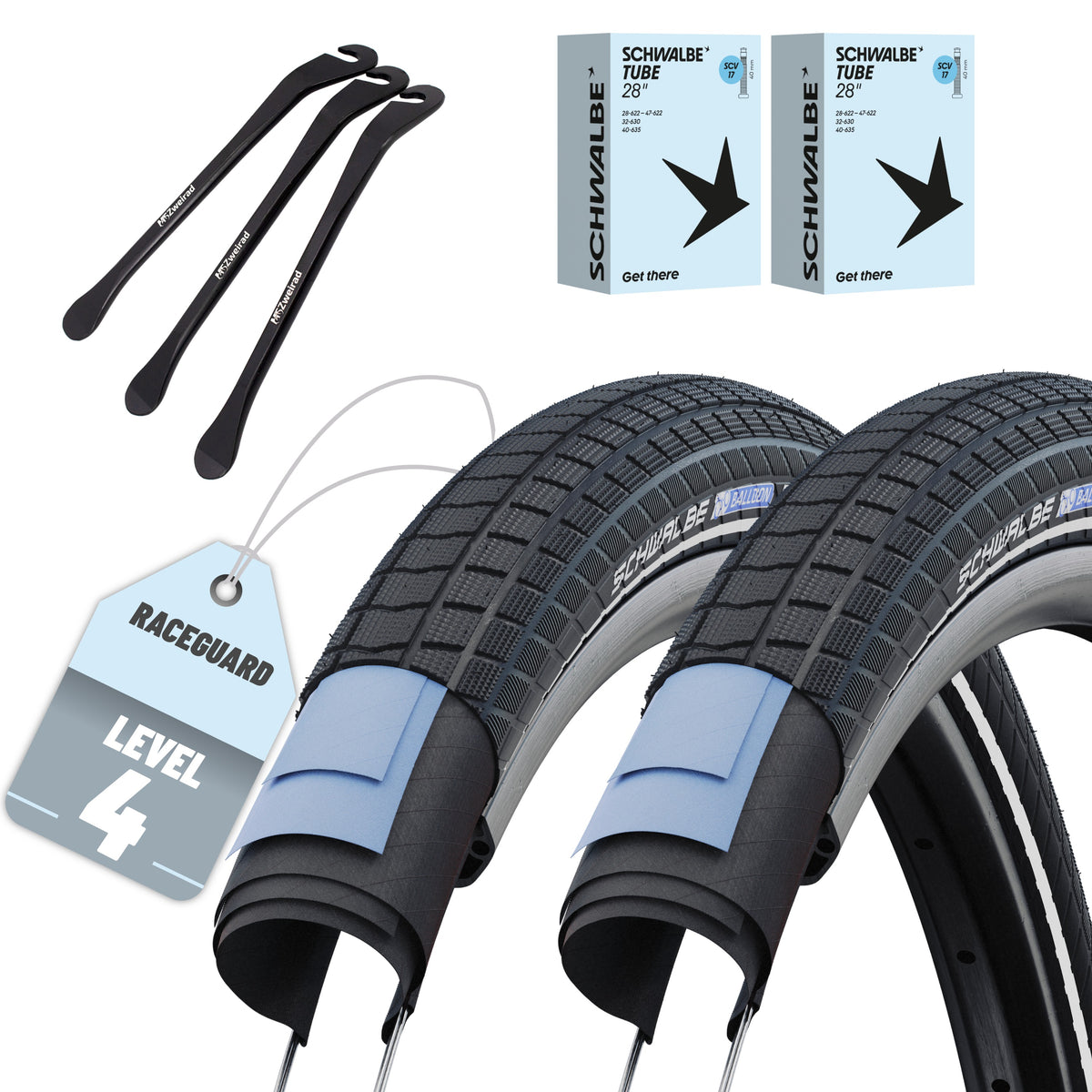 Schwalbe Reifen Big Ben Performance RaceGuard Schwarz Reflex 27,5x2,00 (50-584) – Set, Schlauch wählbar