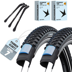 2er Set Schwalbe Reifen Marathon Plus MTB Schwarz Reflex 27.5 x 2.10 (54-584)" + 3x MSZweirad Reifenheber
