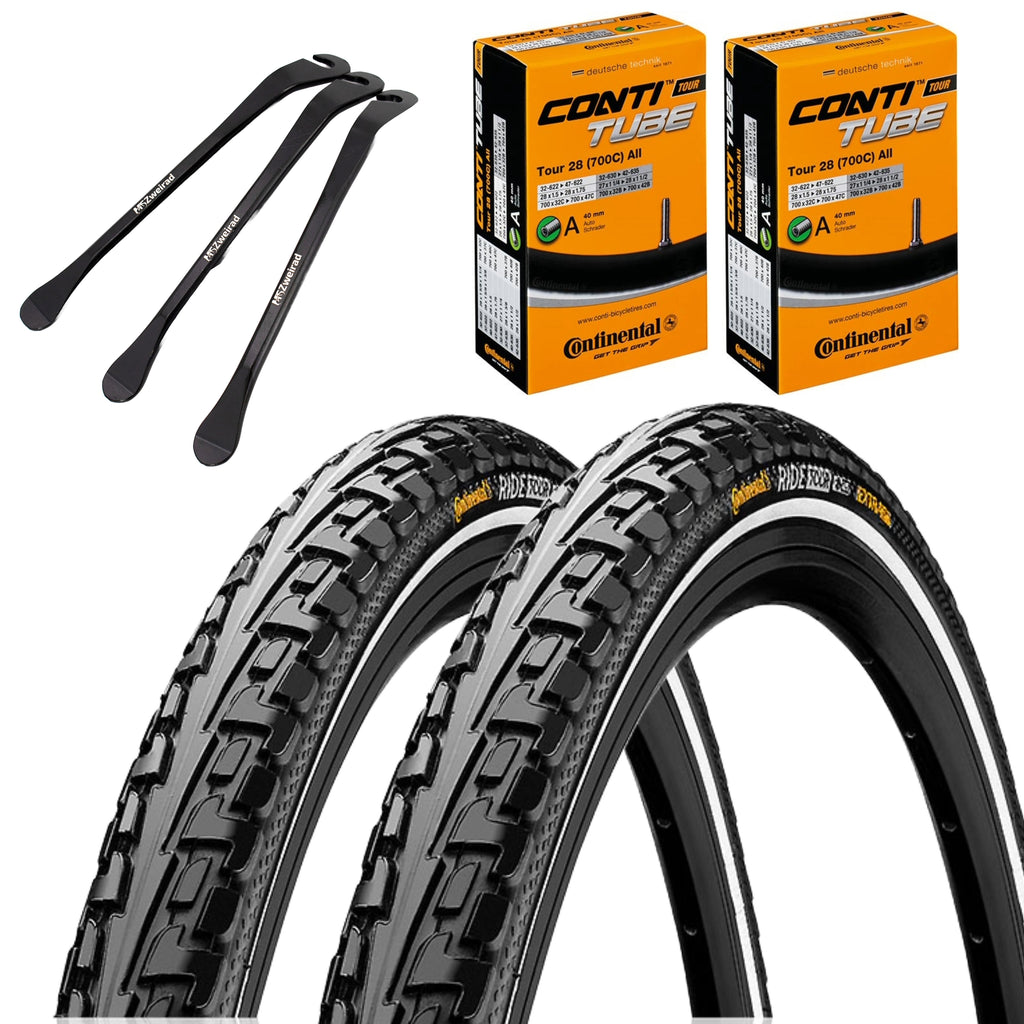 2x Continental Reifen Ride Tour Schwarz Reflex 28