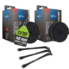 2x Schwalbe Schlauch SV 19F 40 mm  für 29" (54/75-622) Freeride + Reifenheber