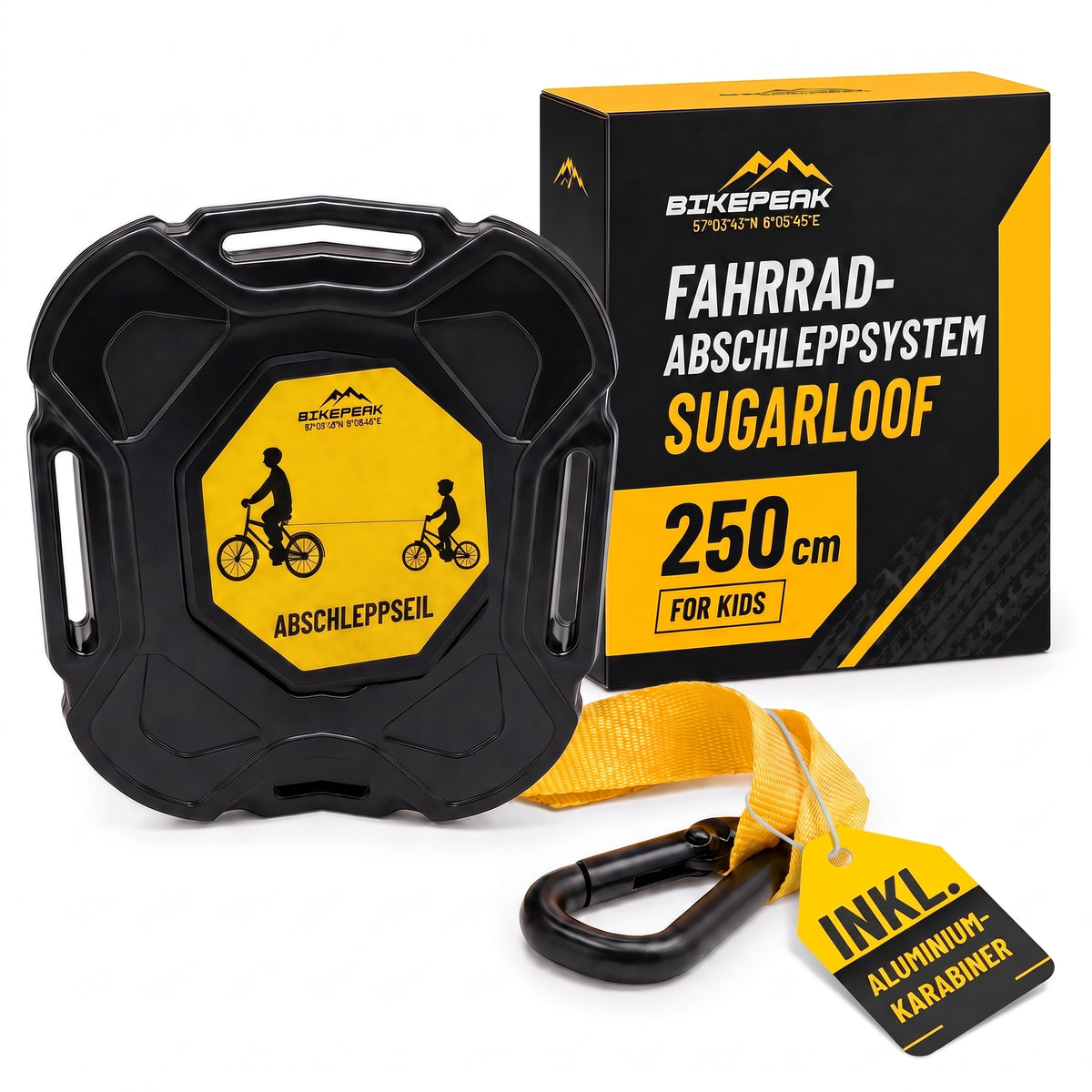 BikePeak Fahrrad Abschleppseil Sugarloof 250cm
