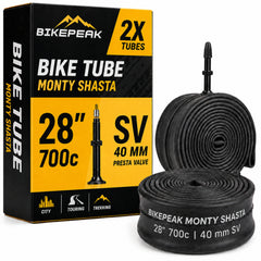 BikePeak 2x Fahrradschlauch Monty Shasta Trekking 28 Zoll mit Sclaverand/Presta Ventil 40mm