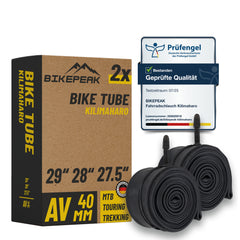 BikePeak 2x Fahrradschlauch Kilimaharo MTB 29/28/27,5 Zoll mit Auto/Schrader Ventil 40mm