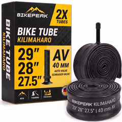 BikePeak 2x Fahrradschlauch Kilimaharo MTB 29/28/27,5 Zoll mit Auto/Schrader Ventil 40mm