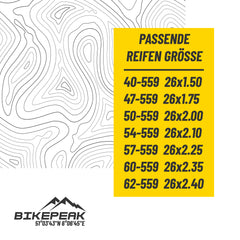 BikePeak 2x Fahrradschlauch Monty Fudgy MTB 26 Zoll mit Auto/Schrader Ventil 40mm