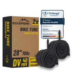 BikePeak Fahrradschlauch Makaluptis Touring 28 Zoll mit Dunlop/Blitz Ventil 40mm