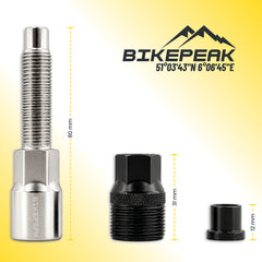 BikePeak Kurbelabzieher für Fahrradkurbeln – Stahl, mit Adapterkappe