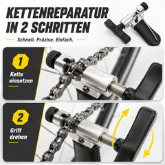 BikePeak Kettennieter Fahrrad Werkzeug für 8-12-fach Ketten mit Ersatzstift