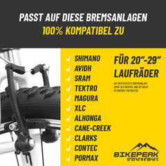 BikePeak V-Brake Bremsbeläge 60mm – 4er Set Felgenbremse 20-29 Zoll