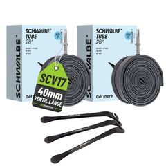 2er Set Schwalbe Schlauch SCV17 28/47-622/635 40mm + Reifenheber