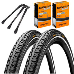 2x Continental Reifen Ride Tour Schwarz Reflex 28" (42-622) Schlauch wählbar + MSZweirad Reifenheber