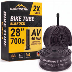 BikePeak 2x Fahrradschlauch Elbrock City 28 Zoll mit Autoventil Schrader Ventil 40mm
