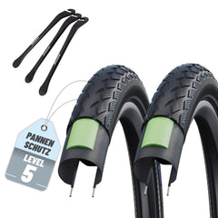 2x Schwalbe Marathon GreenGuard 20 x 1,50 (40-406) Drahtreifen + 3 MSZweirad Reifenheber – Schlauch wählbar