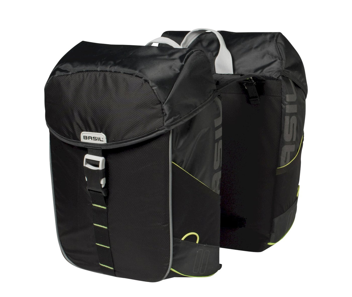 Basil Doppeltasche Miles Schwarz mit Universal Befestigung 34 L