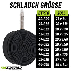 2x Schwalbe Schlauch 28 DV 17 (40mm) mit Reifenheber