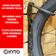 2x Kyto Fahrrad Wandhalter platzsparend inklusive Montagezubehör