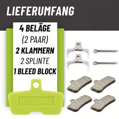 2er Set SHIMANO Scheibenbremsbelag D03S + Bleedblock