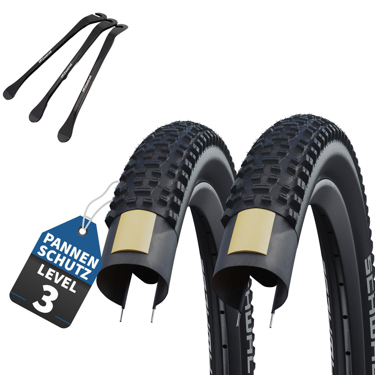 2 x Schwalbe Reifen Rapid Rob Schwarz 26 x 2,25 (57-559) + Schlauch wahl + MSZweirad Reifenheber