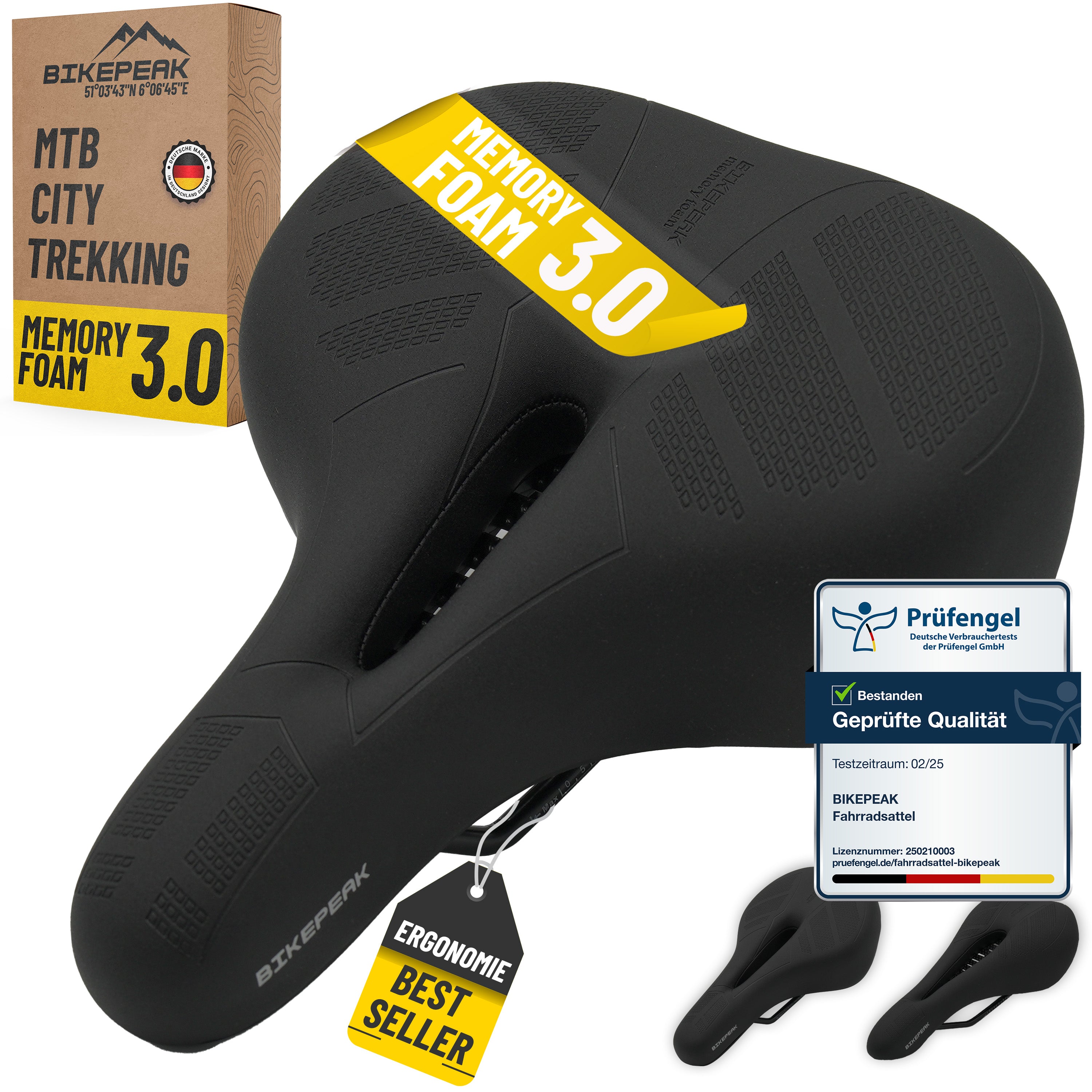 fahrradsattel vabsrider BikePeak Sattel Wählbar MTB-Trekking-City Memory-Schaum Fahrradsattel – MSZWEIRAD