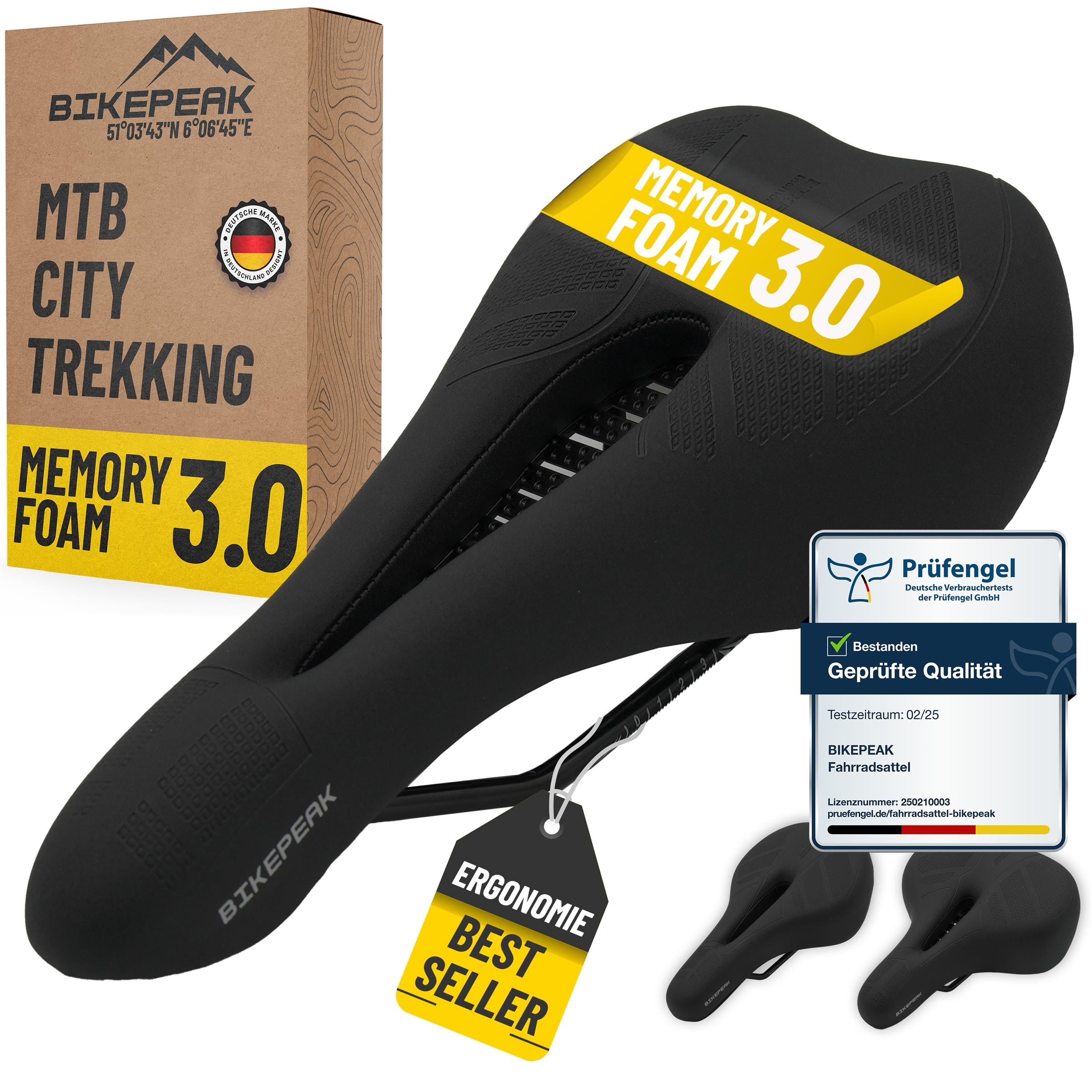 BikePeak Sattel Whlbar MTB-Trekking-City Memory-Schaum Fahrradsattel MSZWEIRAD BikePeak Sattel Whlbar MTB-Trekking-City Memory-Schaum Fahrradsattel MSZWEIRAD